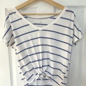Off Shoulder Stripped knotted top